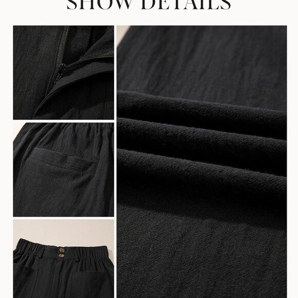 Linen Pants Women Casual Cotton Capri Pants High Waisted Harem Trouser Summer Sl - Picture 6 of 6